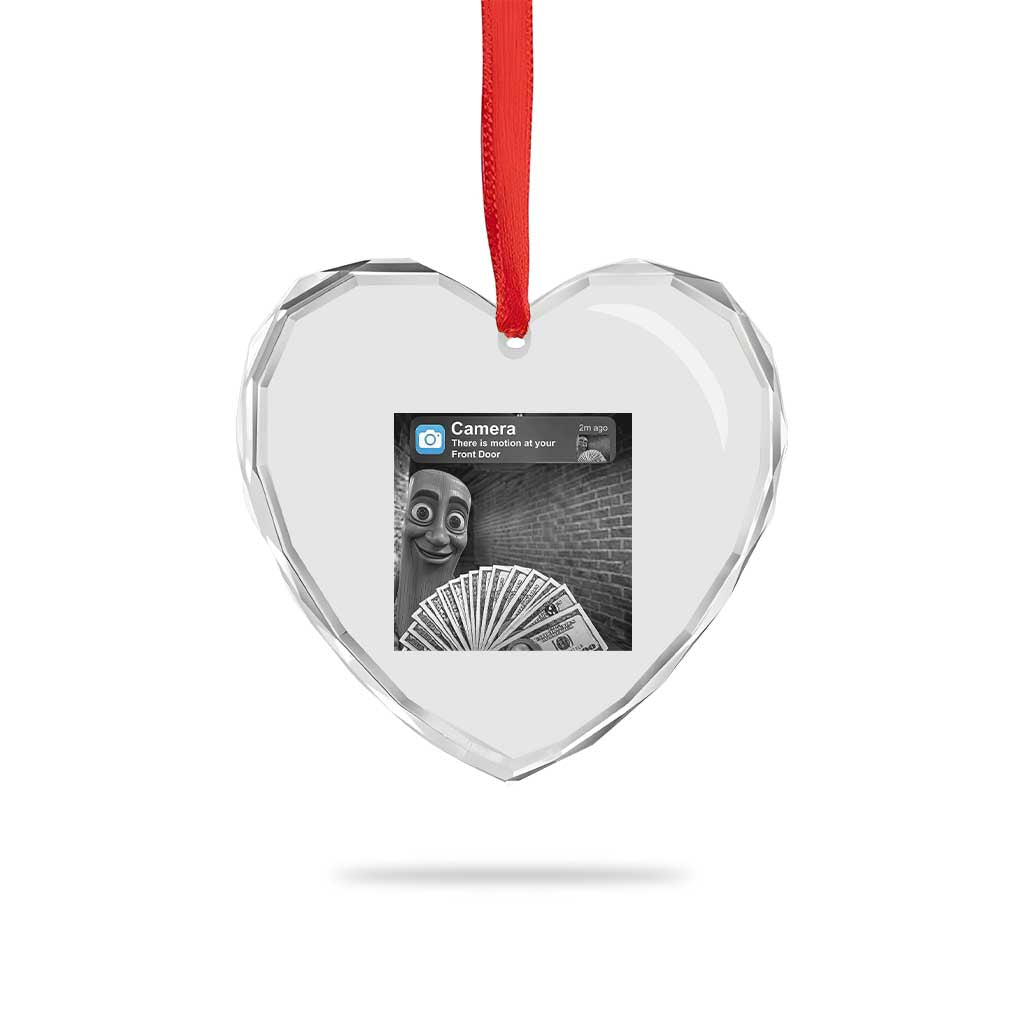 There is Motion at Your Front Door Heart Crystal Glass Ornament Tung Tung Tung Sahur Italian Brainrot Meme