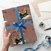 There Is No Such Thing As Too Many Books Wrapping Paper Roll Cute Kitty Reading Book - Wonder Print Shop