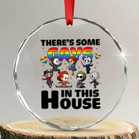 There's Some Gays in This House Crystal Glass Ornament Funny LGBTQ+ Horror Character Pride Mashup TS02