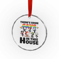 There's Some Gays in This House Crystal Glass Ornament Funny LGBTQ+ Horror Character Pride Mashup TS02