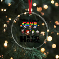 There's Some Gays in This House Crystal Glass Ornament Funny LGBTQ+ Horror Character Pride Mashup TS02