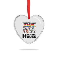 There's Some Gays in This House Heart Crystal Glass Ornament Funny LGBTQ+ Horror Character Pride Mashup - Wonder Print Shop