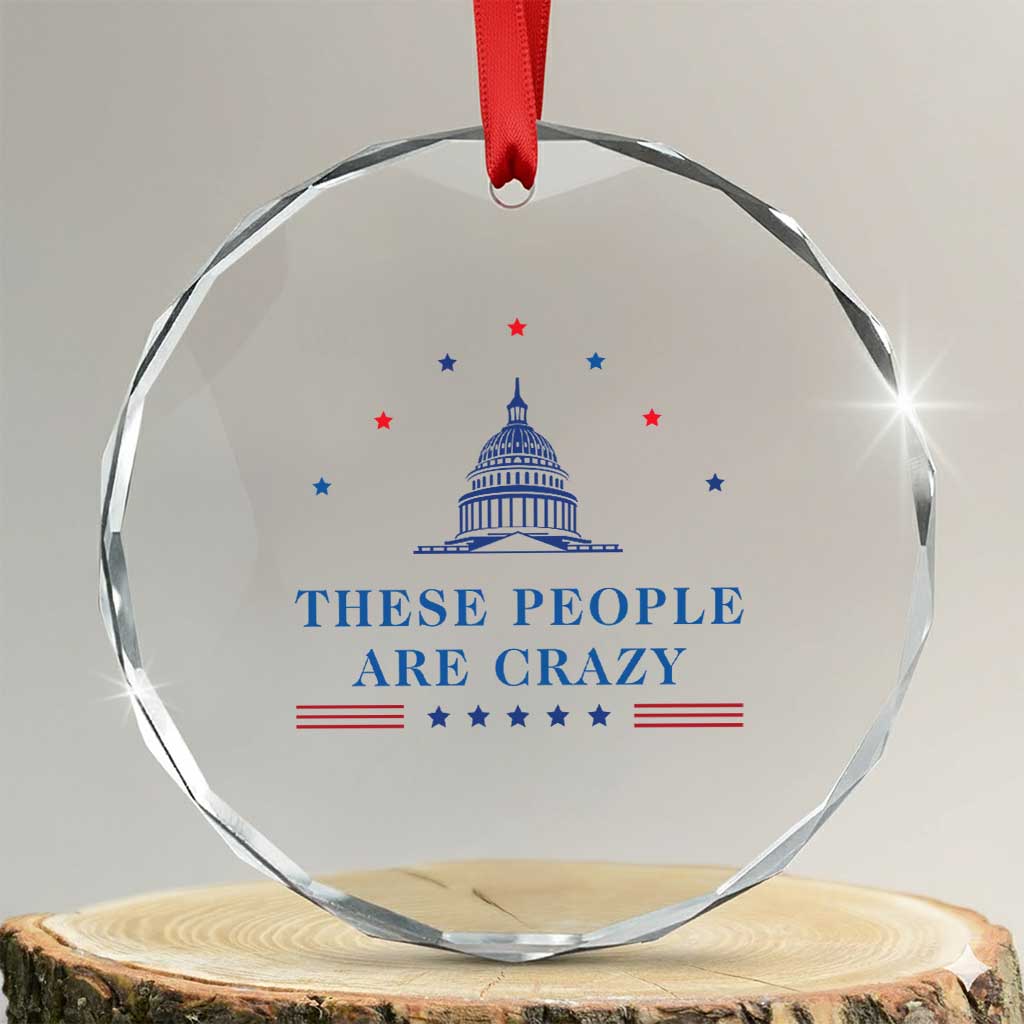 These People Are Crazy Capitol Political Humor Crystal Glass Ornament Funny Government Politics