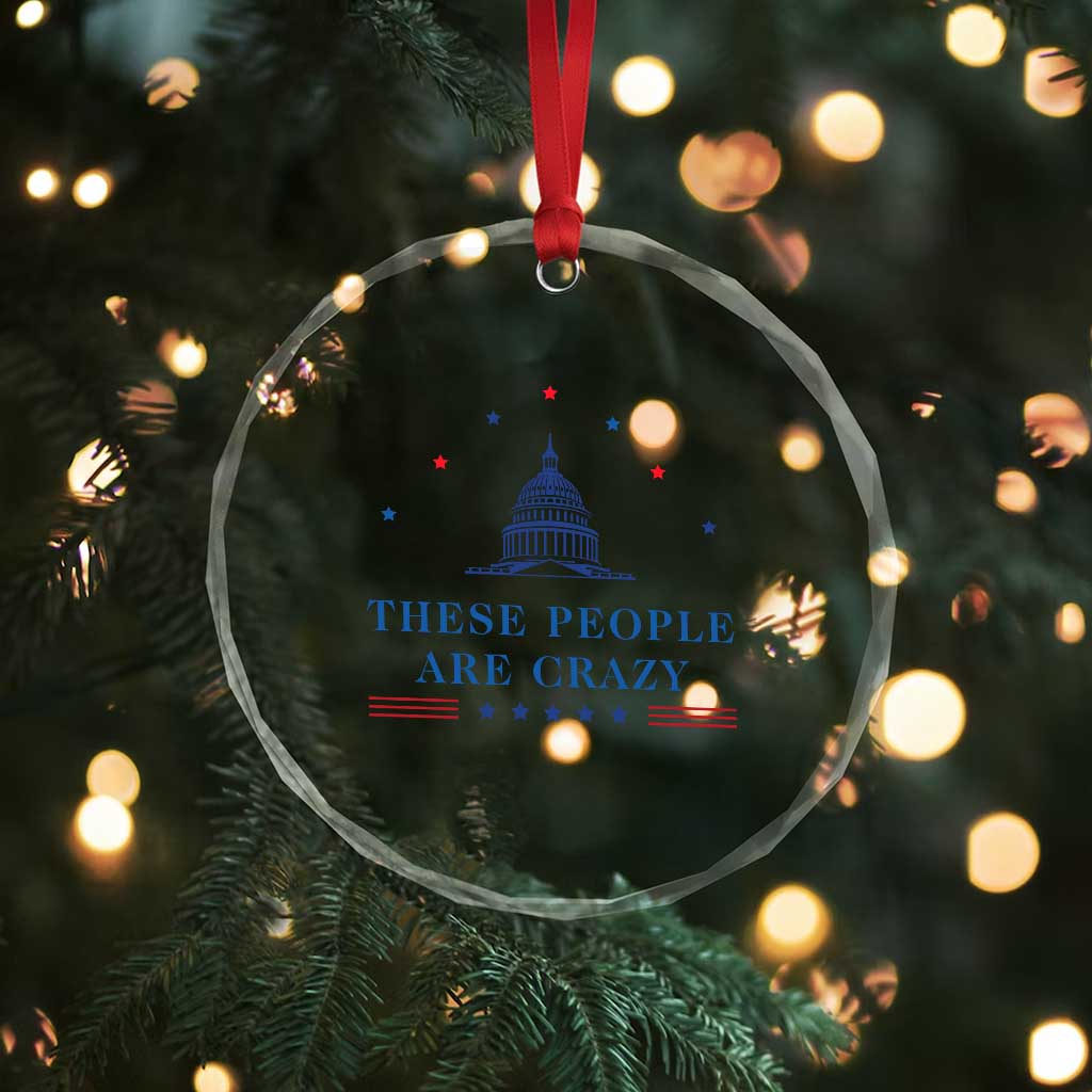 These People Are Crazy Capitol Political Humor Crystal Glass Ornament Funny Government Politics