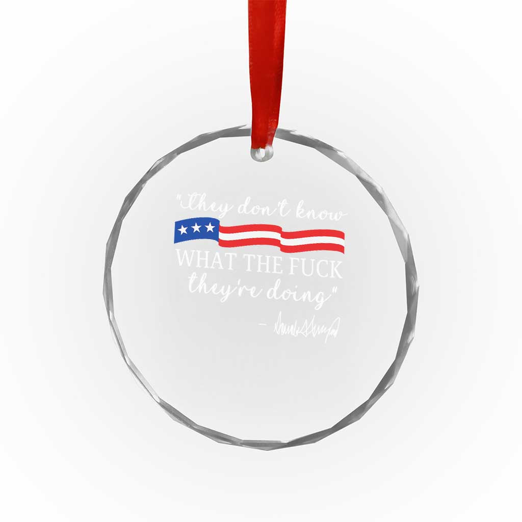 They Dont Know WTF They Are Doing Crystal Glass Ornament Red White Blue - Wonder Print Shop