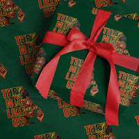 They Not Like Us Afro Queen Wrapping Paper Roll Melanin Magic Woman witth Headwrap and Sunglasses - Wonder Print Shop