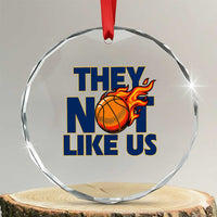 They Not Like Us Basketball Crystal Glass Ornament Fierce Flame Ball Graphic for Hooops Fans