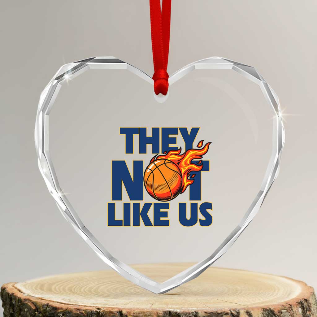 They Not Like Us Basketball Heart Crystal Glass Ornament Fierce Flame Ball Graphic for Hooops Fans