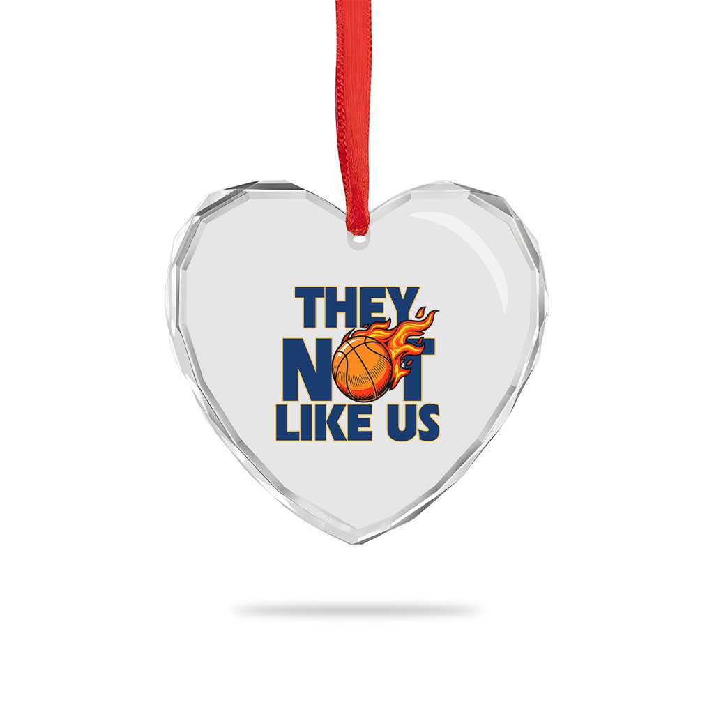 They Not Like Us Basketball Heart Crystal Glass Ornament Fierce Flame Ball Graphic for Hooops Fans
