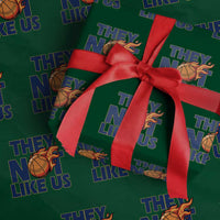 They Not Like Us Basketball Wrapping Paper Roll Fierce Flame Ball Graphic for Hooops Fans