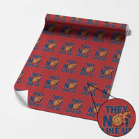 They Not Like Us Basketball Wrapping Paper Roll Fierce Flame Ball Graphic for Hooops Fans
