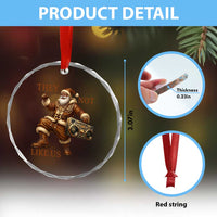 They Not Like Us Crystal Glass Ornament Funny Christmas Black Santa Claus - Wonder Print Shop