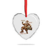 They Not Like Us Heart Crystal Glass Ornament Funny Christmas Black Santa Claus - Wonder Print Shop