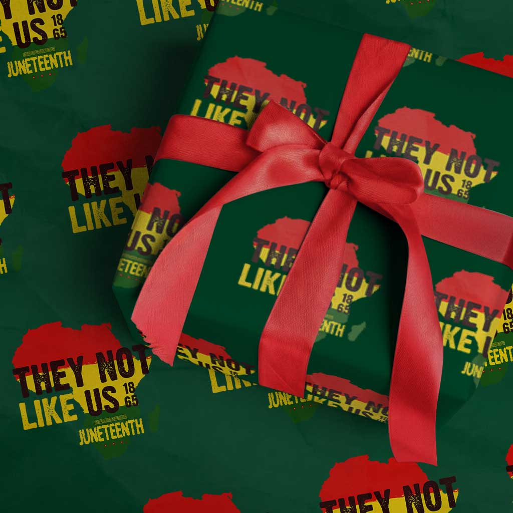 They Not Like Us Juneteenth 1865 Wrapping Paper Roll Afrocentric Africa Map Black Pride - Wonder Print Shop