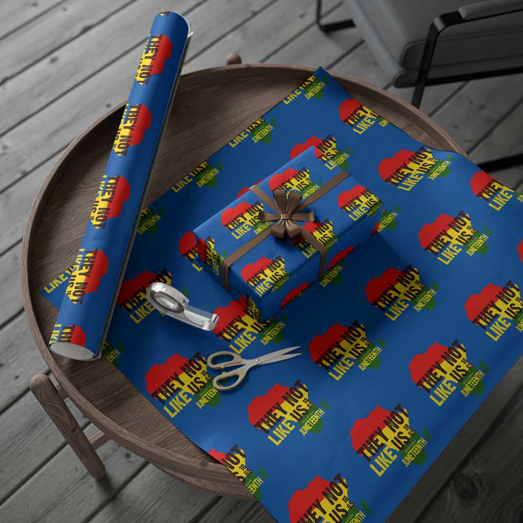They Not Like Us Juneteenth 1865 Wrapping Paper Roll Afrocentric Africa Map Black Pride - Wonder Print Shop