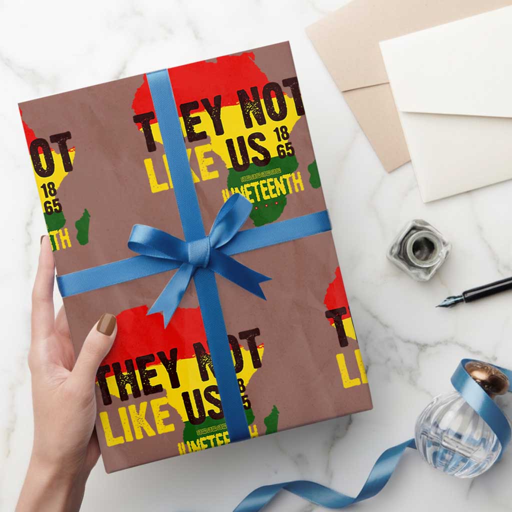They Not Like Us Juneteenth 1865 Wrapping Paper Roll Afrocentric Africa Map Black Pride - Wonder Print Shop