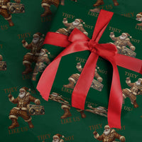 They Not Like Us Wrapping Paper Roll Funny Christmas Black Santa Claus - Wonder Print Shop