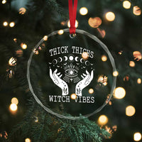 Thick Thighs Witch Vibes Crystal Glass Ornament Celestial Witchcraft Moon Phases TS02
