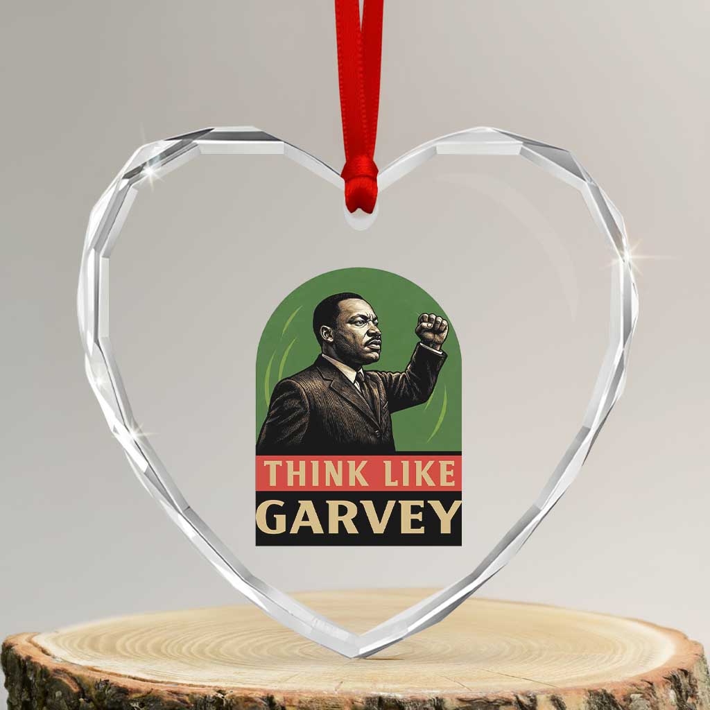Think Like Garvey Heart Crystal Glass Ornament Civil Rights Leader Gift