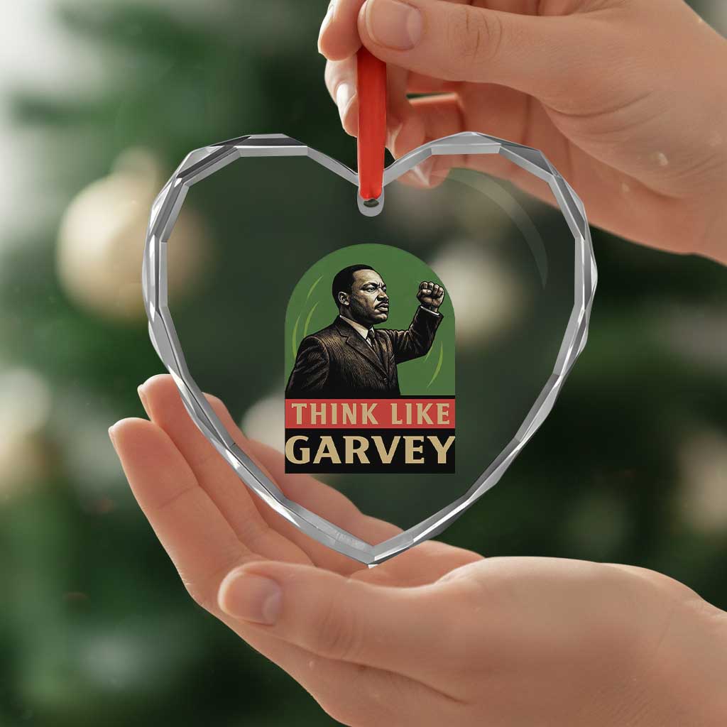 Think Like Garvey Heart Crystal Glass Ornament Civil Rights Leader Gift