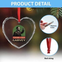 Think Like Garvey Heart Crystal Glass Ornament Civil Rights Leader Gift
