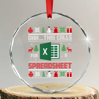This Calls for a Spreadsheet Christmas Crystal Glass Ornament Funny Excel Xmas Gift for Data Nerds Accountants - Wonder Print Shop