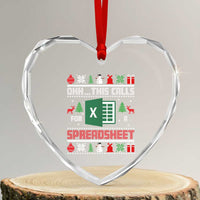 This Calls for a Spreadsheet Christmas Heart Crystal Glass Ornament Funny Excel Xmas Gift for Data Nerds Accountants - Wonder Print Shop