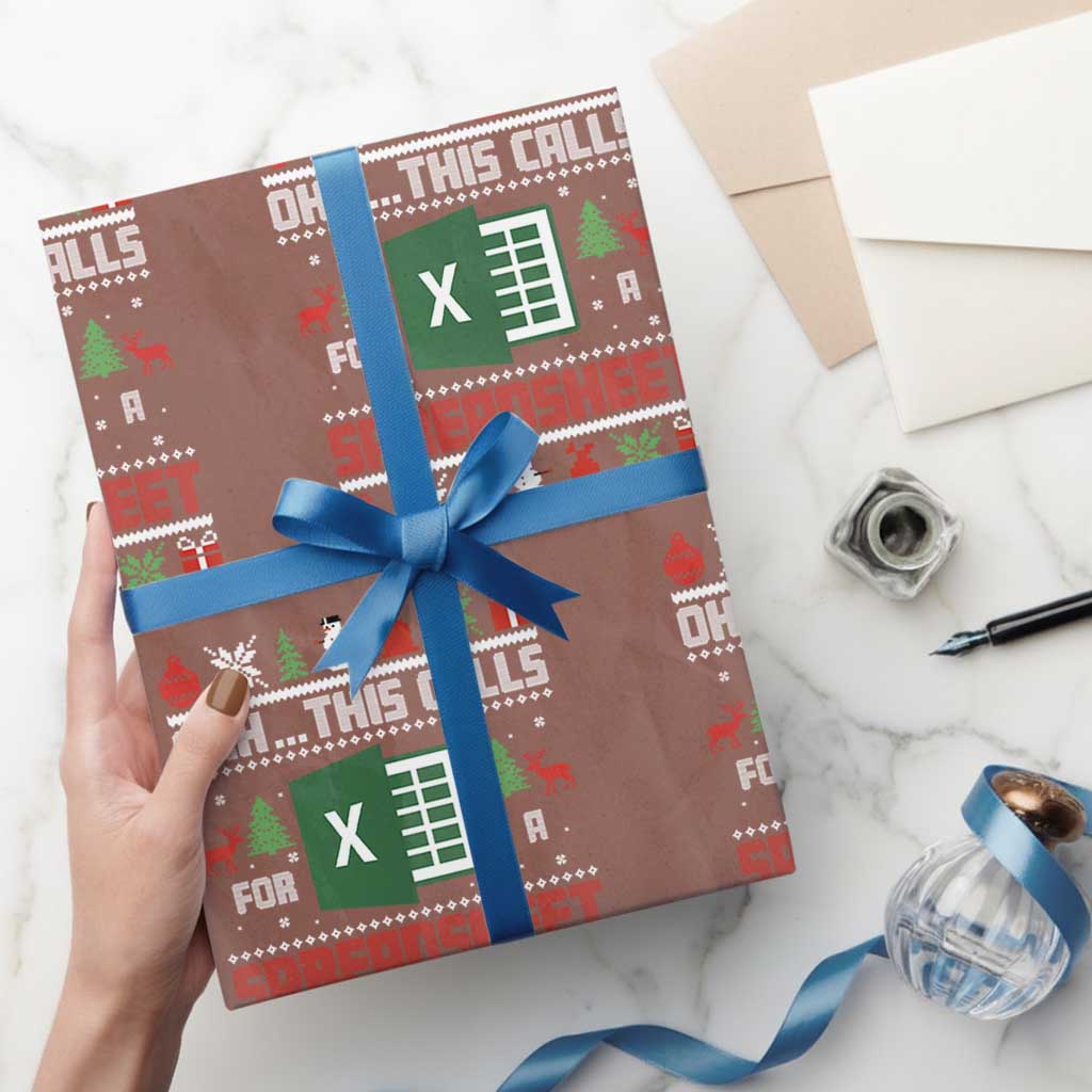 This Calls for a Spreadsheet Christmas Wrapping Paper Roll Funny Excel Xmas Gift for Data Nerds Accountants - Wonder Print Shop