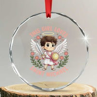 This Girl Loves Saint Michael Crystal Glass Ornament Religious Faith Gift
