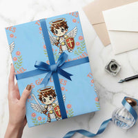 This Girl Loves Saint Michael Wrapping Paper Roll Catholic Faith Gift