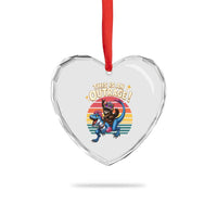 This Is An Outrage Cat Riding Dinosaur Heart Crystal Glass Ornament Sci-Fi Book Lover Gift