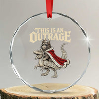 This Is an Outrage Royal Cat Crystal Glass Ornament Funny Princess Cat Riding Dragon Fantasy