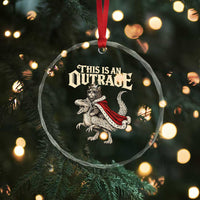 This Is an Outrage Royal Cat Crystal Glass Ornament Funny Princess Cat Riding Dragon Fantasy