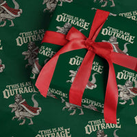 This Is an Outrage Royal Cat Wrapping Paper Roll Funny Princess Cat Riding Dragon Fantasy