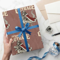 This Is an Outrage Royal Cat Wrapping Paper Roll Funny Princess Cat Riding Dragon Fantasy