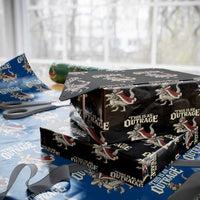 This Is an Outrage Royal Cat Wrapping Paper Roll Funny Princess Cat Riding Dragon Fantasy