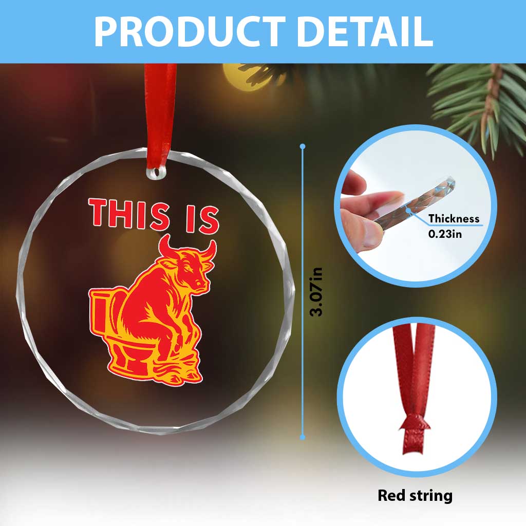 This Is Bull Shit Crystal Glass Ornament Bullshit Sarcastic Embarrassing Gag Gifts - Wonder Print Shop