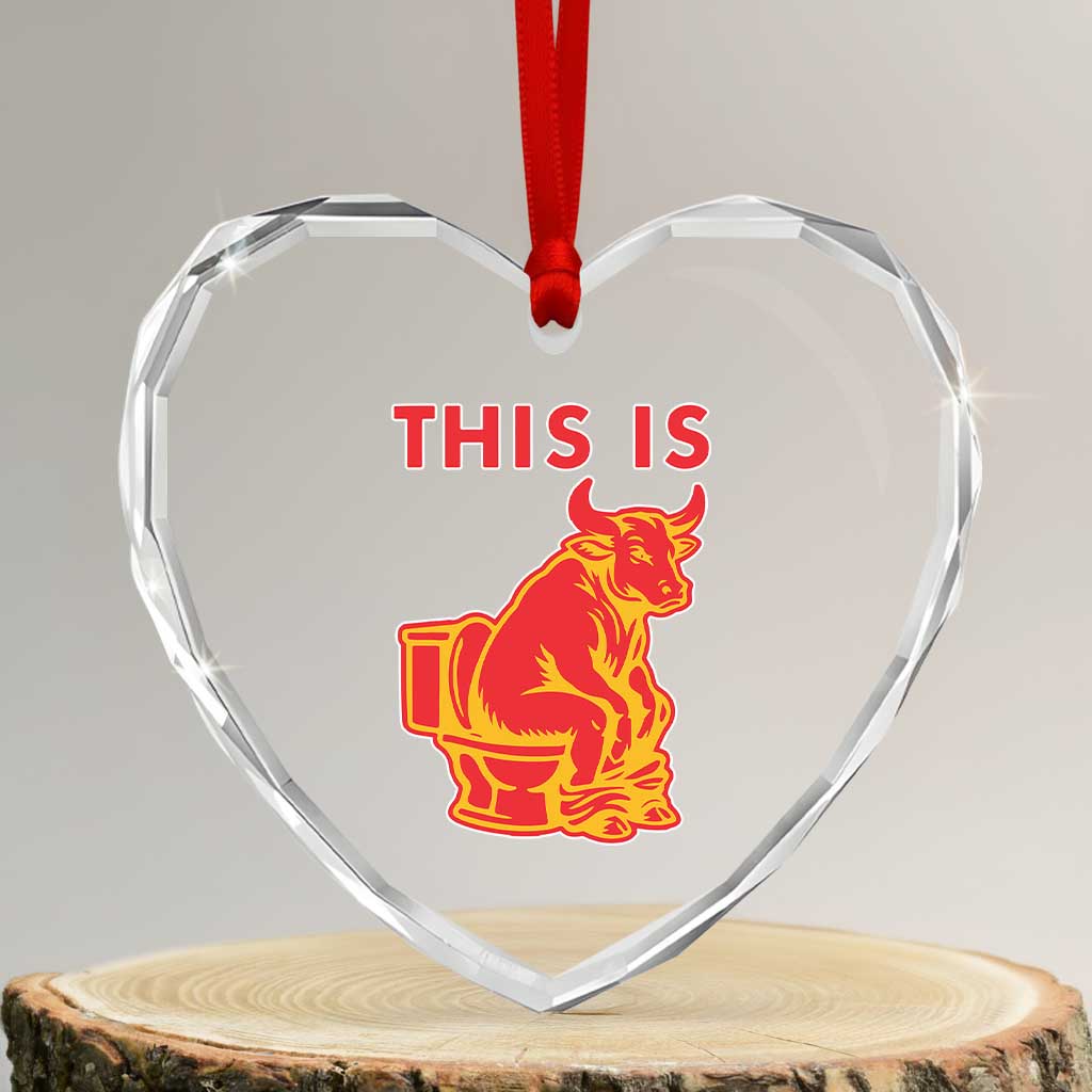This Is Bull Shit Heart Crystal Glass Ornament Bullshit Sarcastic Embarrassing Gag Gifts - Wonder Print Shop