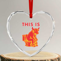 This Is Bull Shit Heart Crystal Glass Ornament Bullshit Sarcastic Embarrassing Gag Gifts - Wonder Print Shop