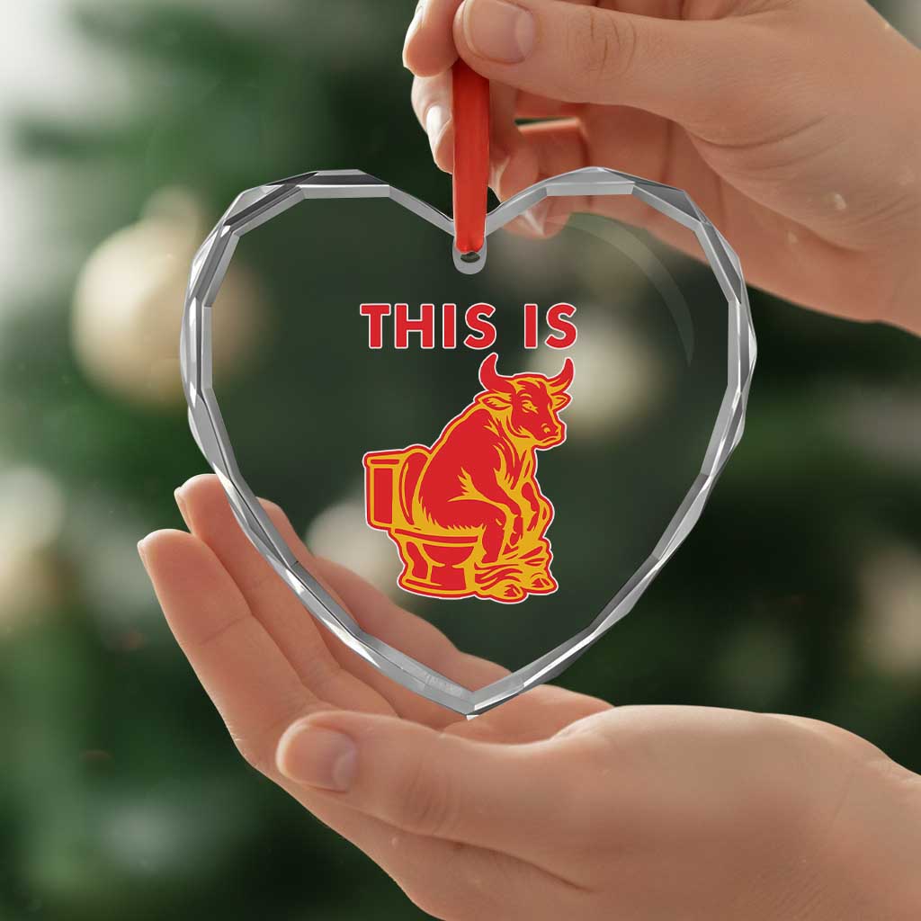 This Is Bull Shit Heart Crystal Glass Ornament Bullshit Sarcastic Embarrassing Gag Gifts - Wonder Print Shop