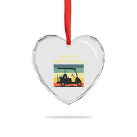 This Is How I Roll Golf Cart Retro 70s 80s Heart Crystal Glass Ornament Vintage Golfing Lover Golfer Country Club Lifestyle