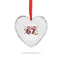 This Is My 67 Christmas Pajama Heart Crystal Glass Ornament Six Seven Meme Xmas - Wonder Print Shop