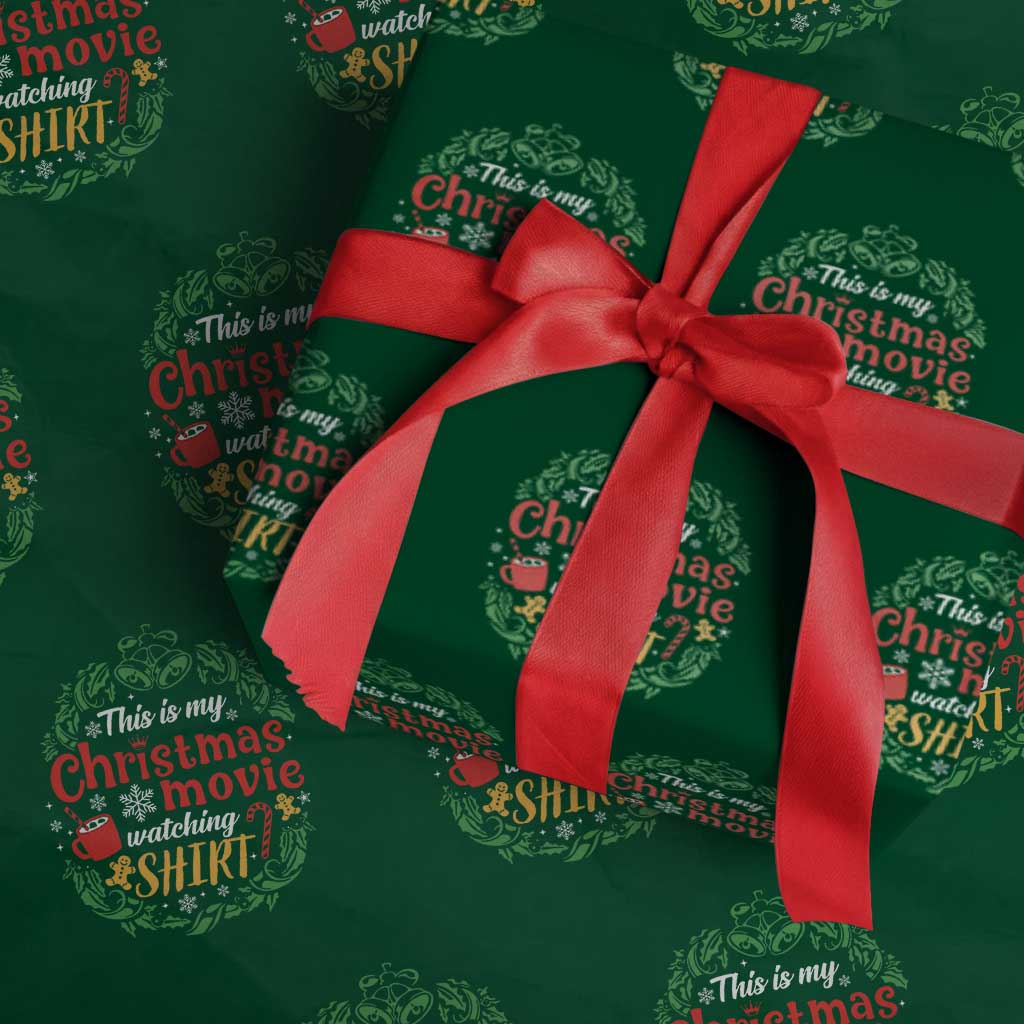 This Is My Christmas Movie Watching Shirt Wrapping Paper Roll Gingerbread Cocoa - Wonder Print Shop