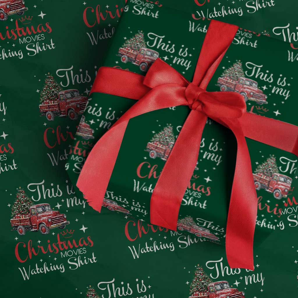 This Is My Christmas Movie Watching Wrapping Paper Roll Vintage Red Truck - Wonder Print Shop