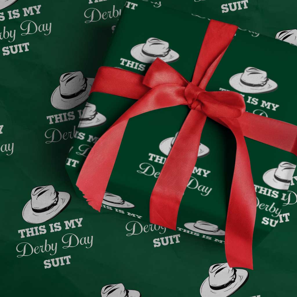 This Is My Derby Day Suit Fedora Hat Graphic Wrapping Paper Roll Funny Sarcastic Horse Racing Fan Part