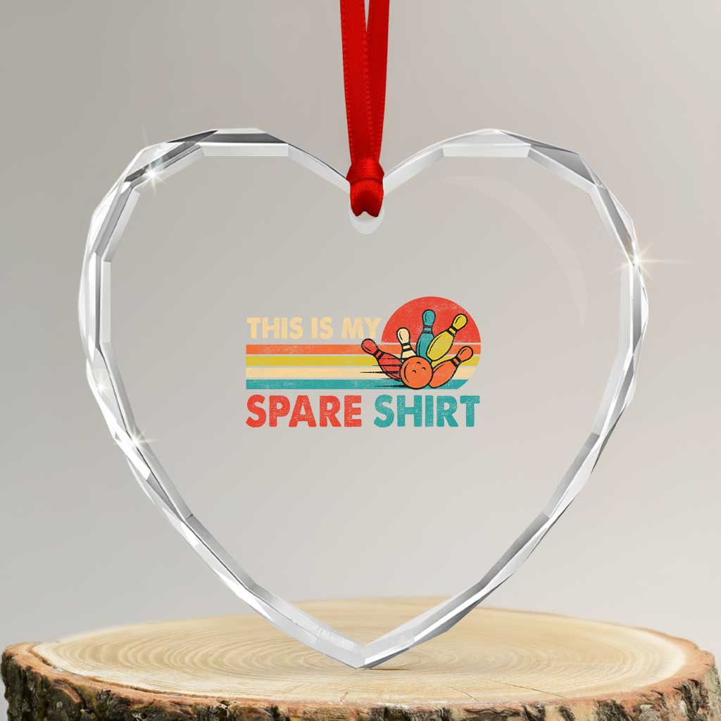 This Is My Spare Bowling Heart Crystal Glass Ornament Bowler Funny Team