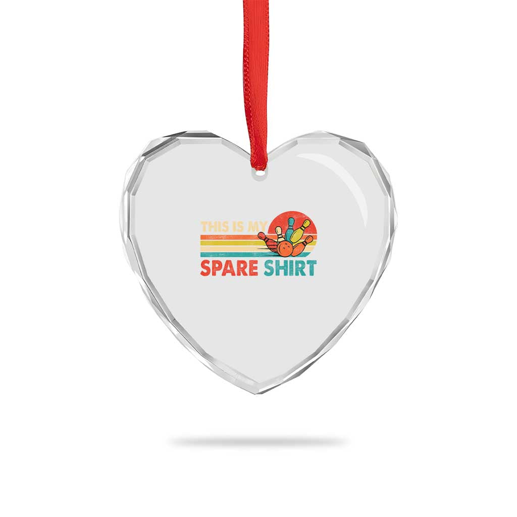 This Is My Spare Bowling Heart Crystal Glass Ornament Bowler Funny Team