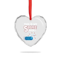 This Is My Spare Shirt Heart Crystal Glass Ornament Bowling Pun Gift - Wonder Print Shop