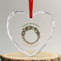 This Is The Season This Is The Reason Christian Xmas Heart Crystal Glass Ornament - Wonder Print Shop