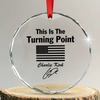 This is The Turning Point Crystal Glass Ornament American Flag A True Patriot Statement TS02